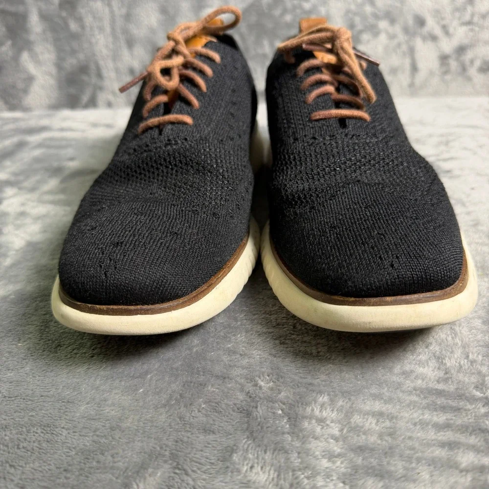 Cole Haan Mens 9.5 M Zerogrand Stitchlite Wingtip Oxford Black Knit C27568